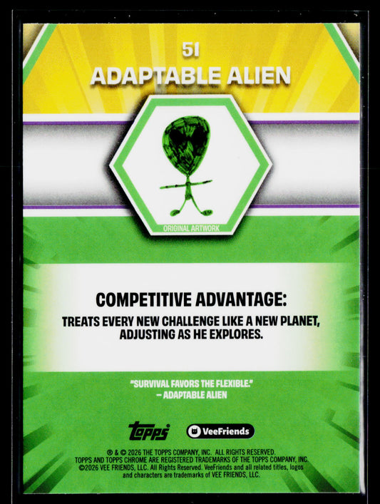 2026 Topps Chrome VeeFriends #51 Adaptable Alien