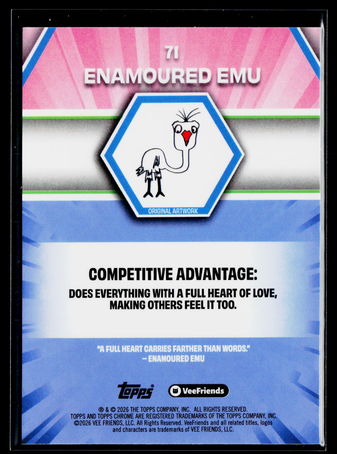 2026 Topps Chrome VeeFriends #71 Enamoured Emu