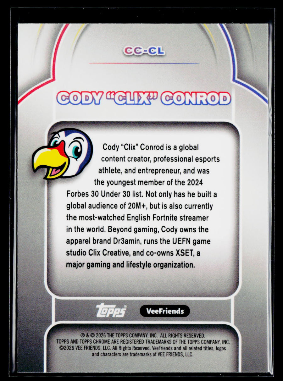 2026 Topps Chrome VeeFriends #CC-CL Cody "Clix" Conrod Content Condors