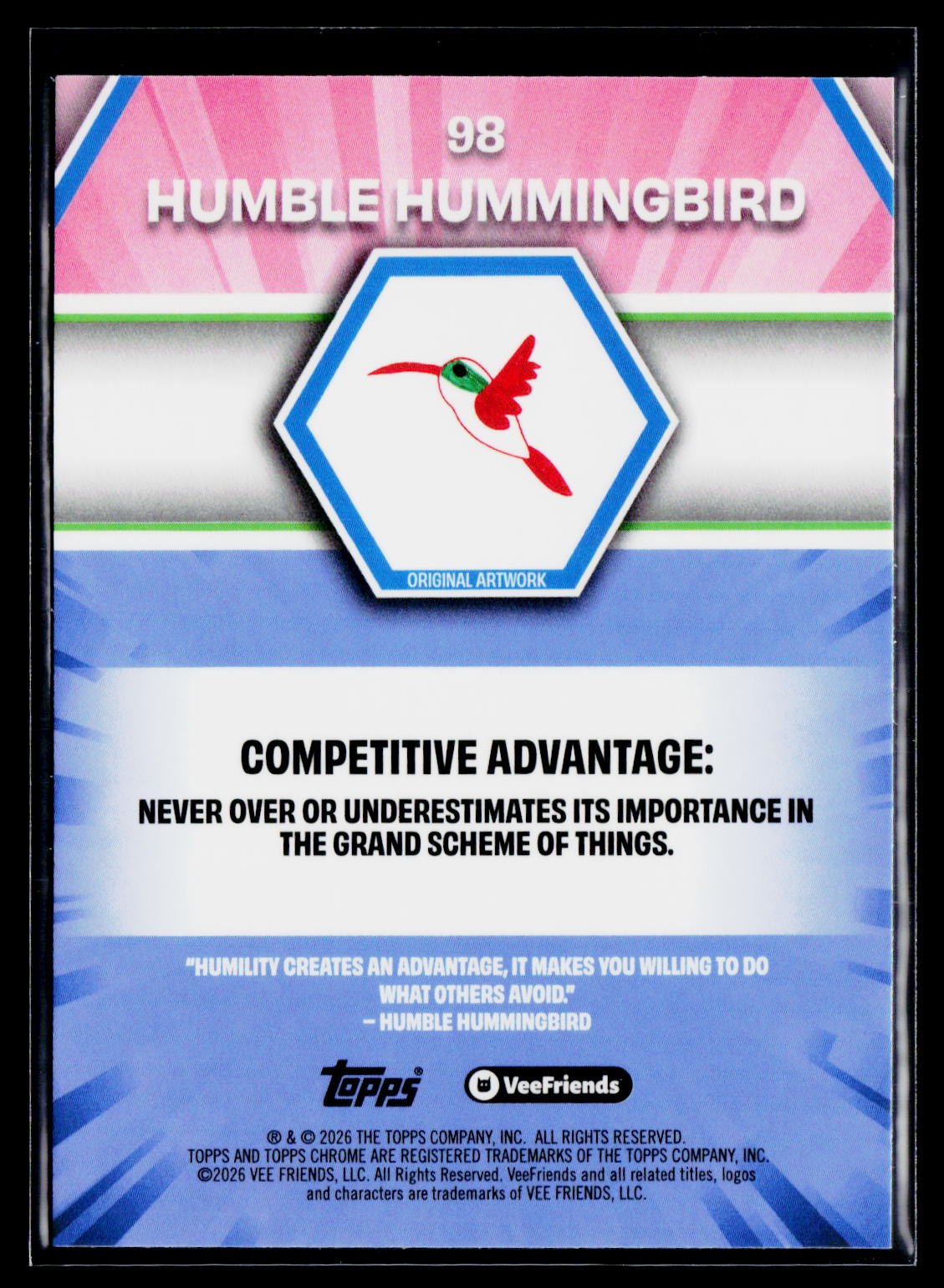 2026 Topps Chrome VeeFriends #98 Humble Hummingbird