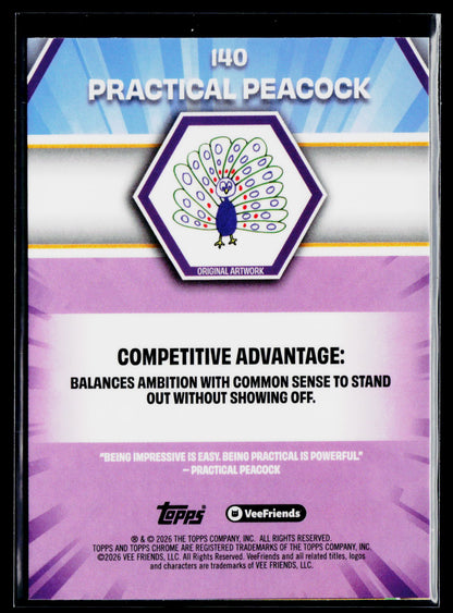 2026 Topps Chrome VeeFriends #140 Practical Peacock