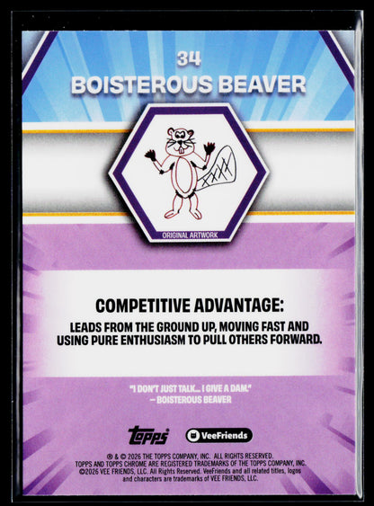 2026 Topps Chrome VeeFriends #34 Boisterous Beaver