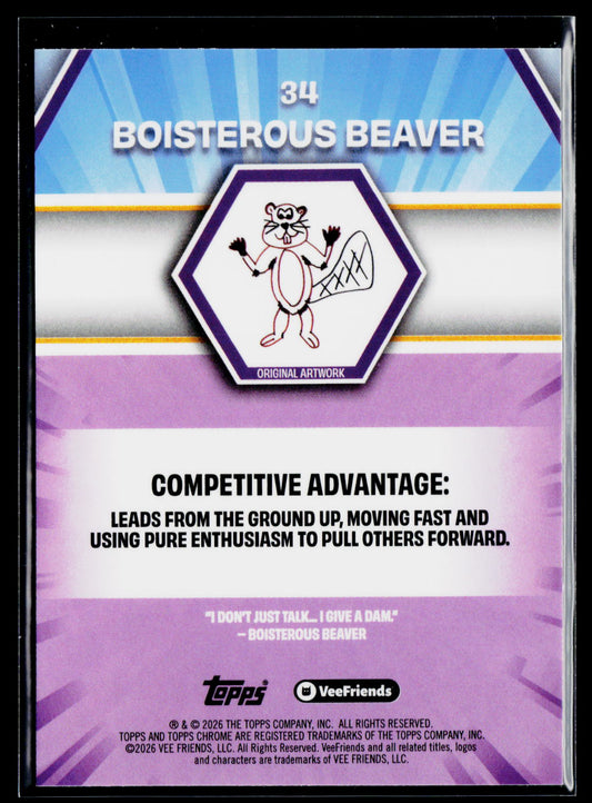 2026 Topps Chrome VeeFriends #34 Boisterous Beaver