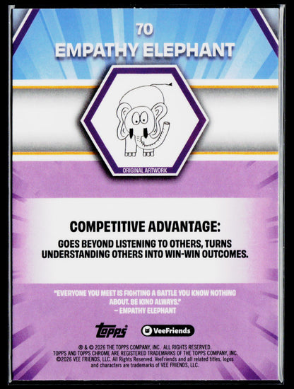 2026 Topps Chrome VeeFriends #70 Empathy Elephant