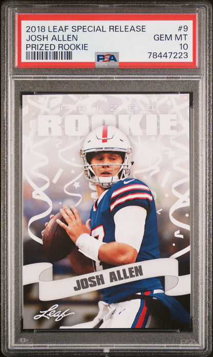 2018 Leaf Special Release Prized Rookie #9 Josh Allen Prized Rookie PSA 10