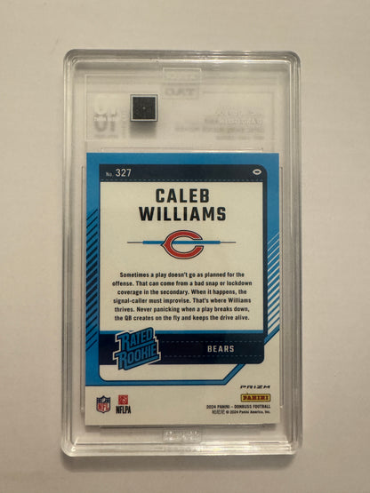 2024 Donruss 327 Caleb Williams Optic Rated RC Red and Green TAG 10