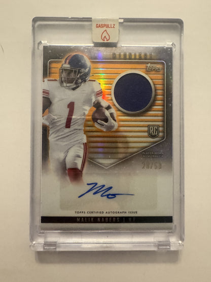 2024 Topps Midnight #RJA-MN Malik Nabers RC RPA Summer Solstice /50