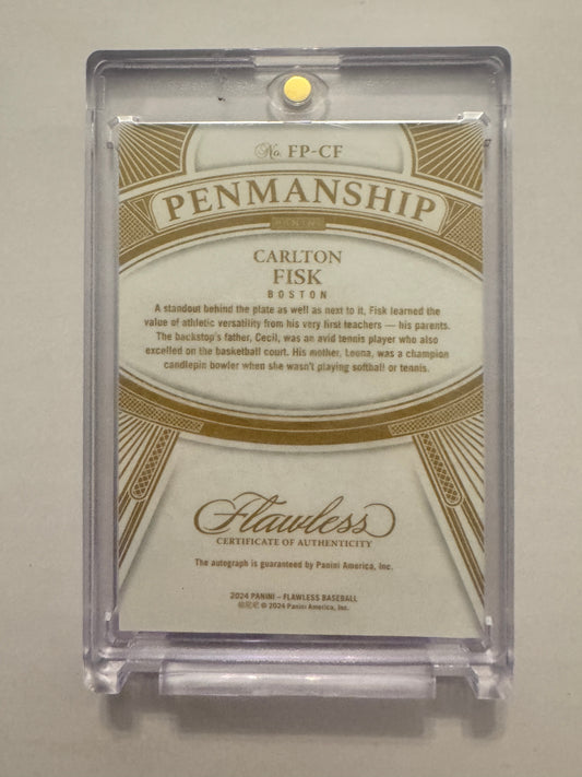 2021 Panini Flawless #FP-CF Carlton Fisk Flawless Performances Platinum #/1