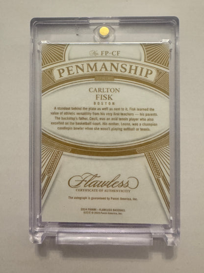 2021 Panini Flawless #FP-CF Carlton Fisk Flawless Performances Platinum #/1