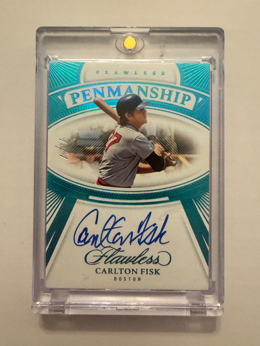 2021 Panini Flawless #FP-CF Carlton Fisk Flawless Performances Platinum #/1