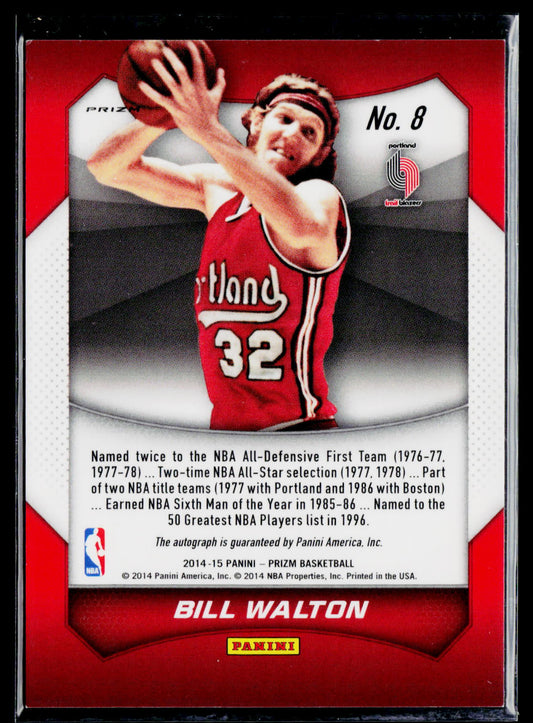 2014-15 Panini Prizm #8 Bill Walton Autographs Prizms Green