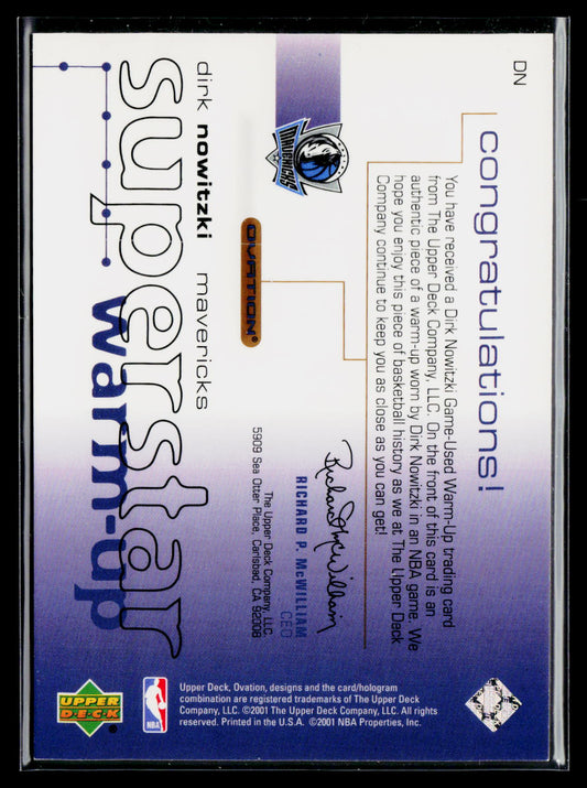 2001-02 Upper Deck Ovation #DN Dirk Nowitzki Superstar Warm-Ups