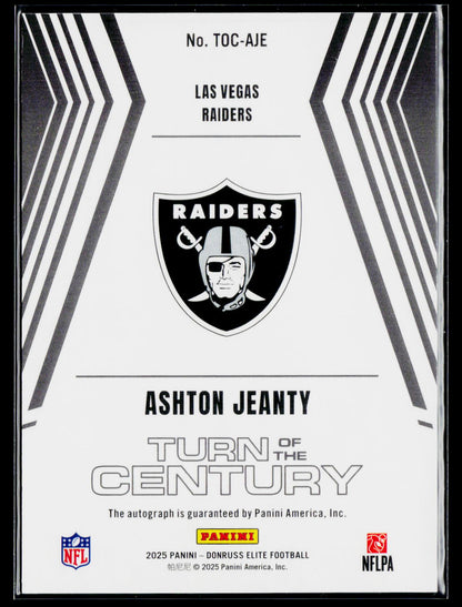 2025 Donruss Elite #TOC-AJE Ashton Jeanty Turn of the Century Auto Orange #/199