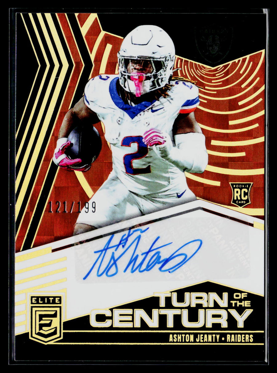 2025 Donruss Elite #TOC-AJE Ashton Jeanty Turn of the Century Auto Orange #/199