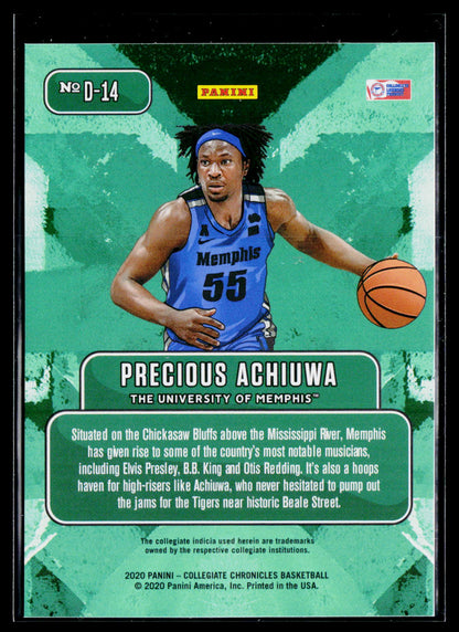 2020 Panini Prizm Draft Picks Collegiate #D-14 Precious Achiuwa Downtown
