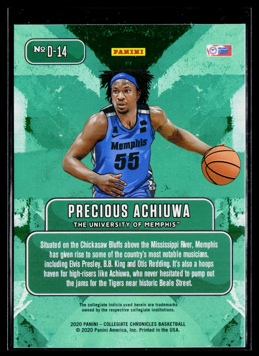 2020 Panini Prizm Draft Picks Collegiate #D-14 Precious Achiuwa Downtown