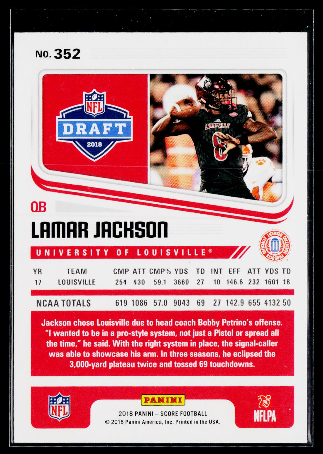 2018 Score #352 Lamar Jackson