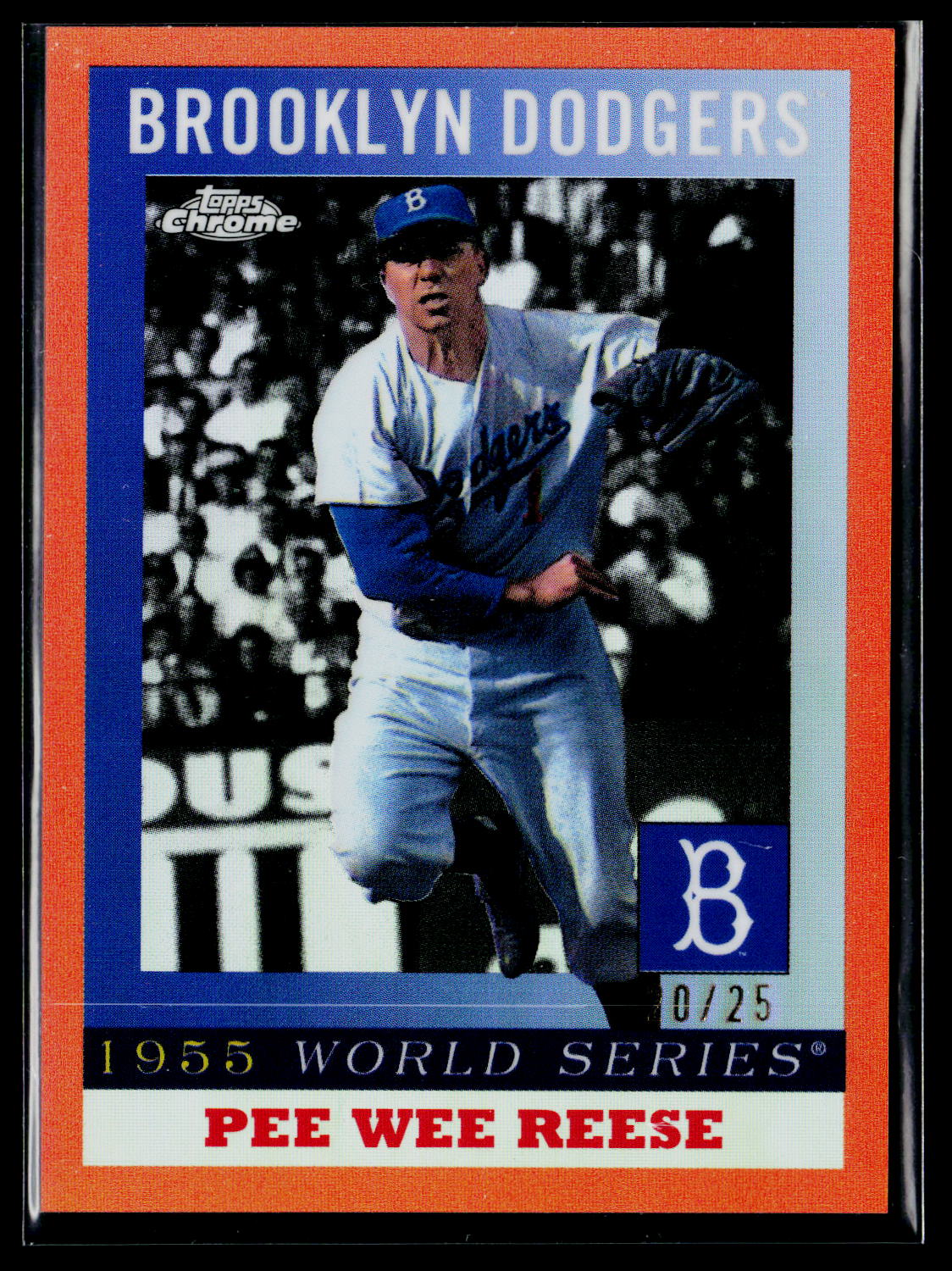 2025 Topps Chrome Platinum 55WS-2 Pee Wee Reese 1955 World Series Orange /25
