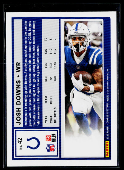 2025 Donruss #42 Josh Downs Press Proofs Gold #/50