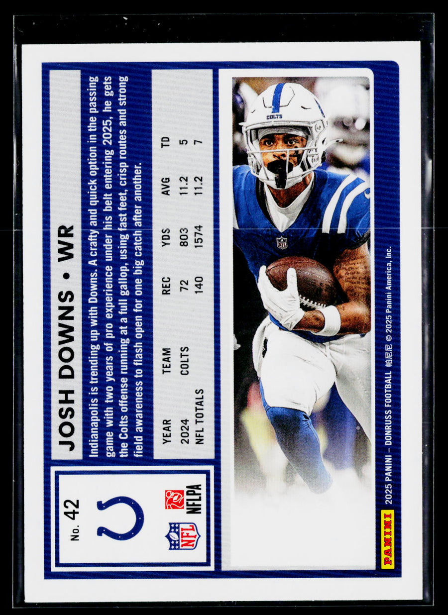 2025 Donruss #42 Josh Downs Press Proofs Gold #/50