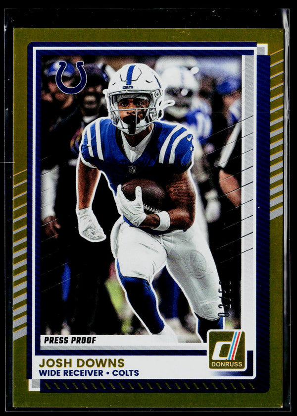 2025 Donruss #42 Josh Downs Press Proofs Gold #/50