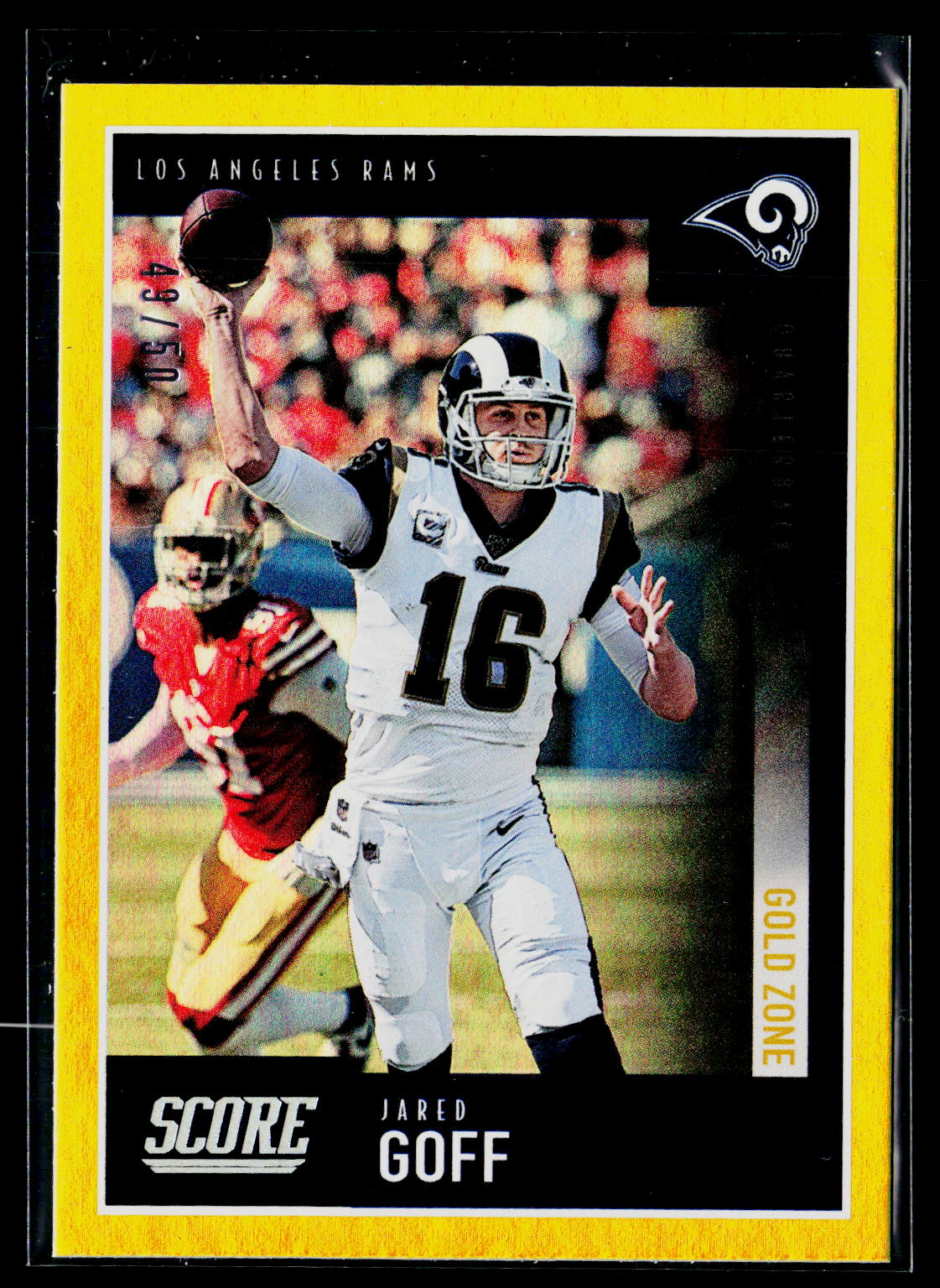 2020 Score #301 Jared Goff Gold Zone #/50