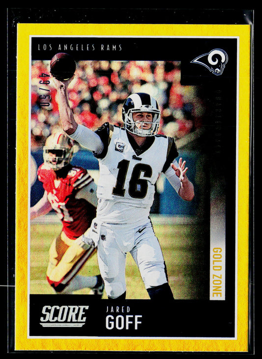 2020 Score #301 Jared Goff Gold Zone #/50