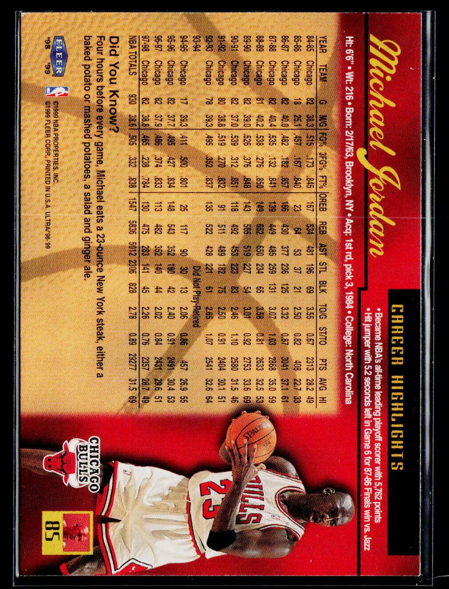 1998-99 Ultra #85 Michael Jordan