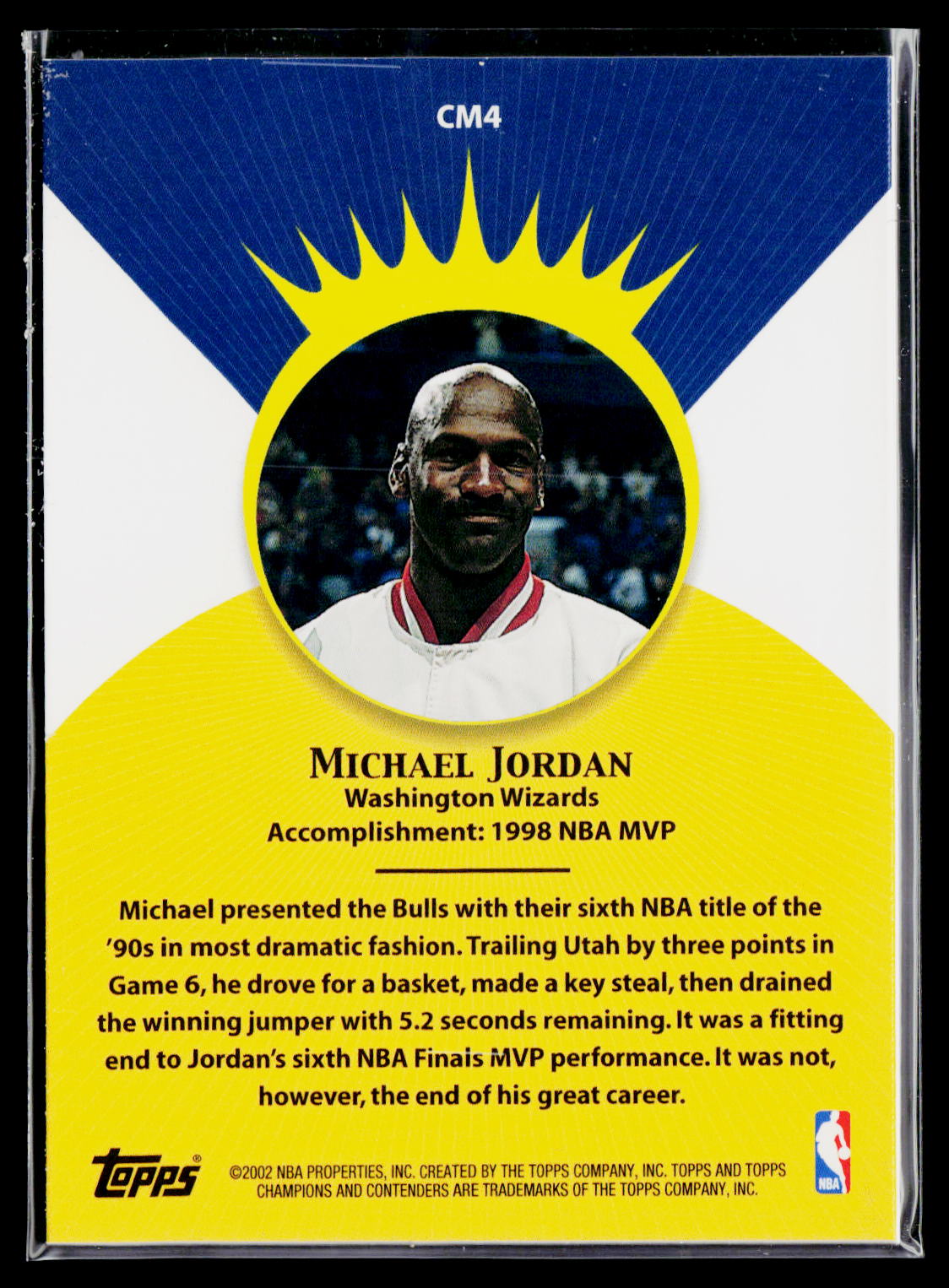 2001-02 Topps TCC #CM4 Michael Jordan Crowning Moment