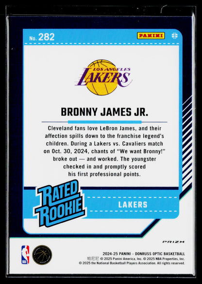 2024-25 Donruss Optic #282 Bronny James Jr. Holo