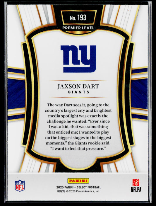 2025 Panini Select #193 Jaxson Dart