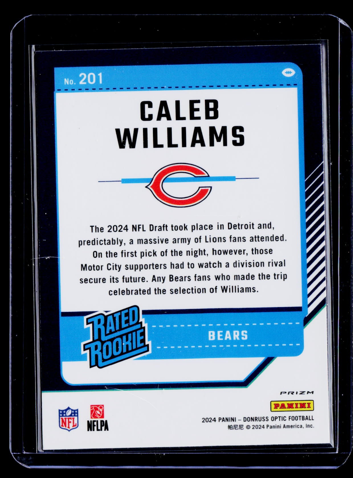 2024 Donruss Optic #201 Caleb Williams One Hundred