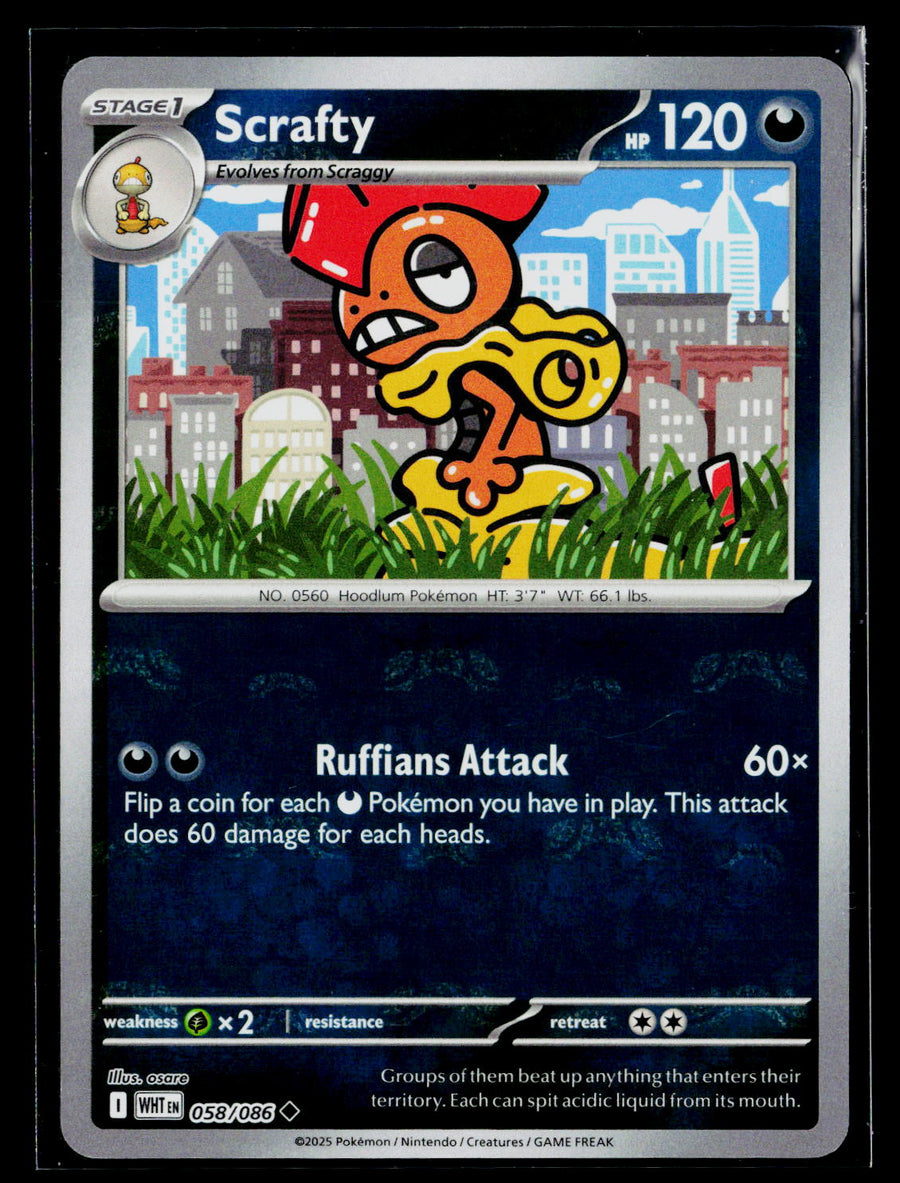 SV: White Flare #058/086 Scrafty (Master Ball Pattern)