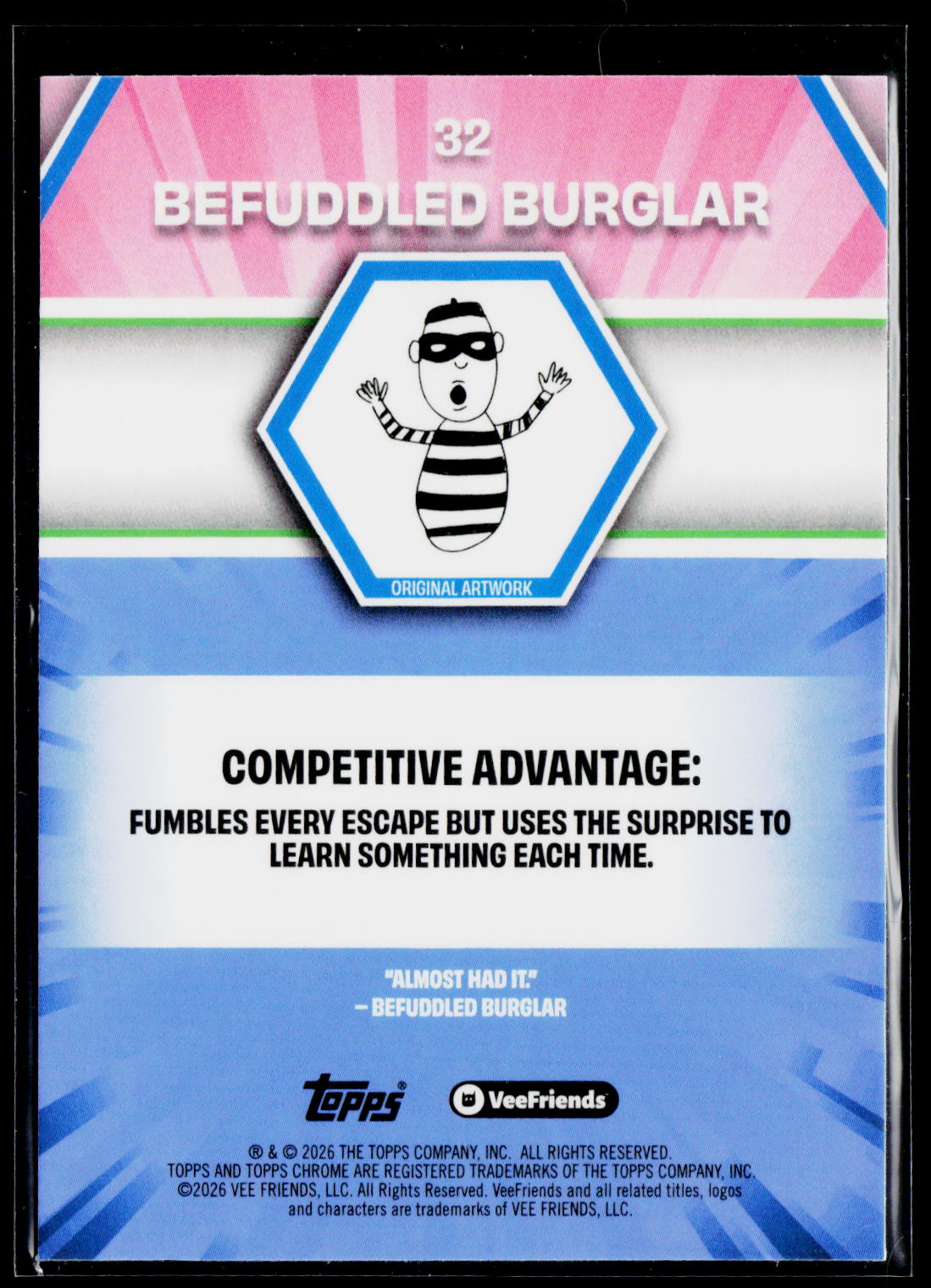 2026 Topps Chrome VeeFriends #32 Befuddled Burglar