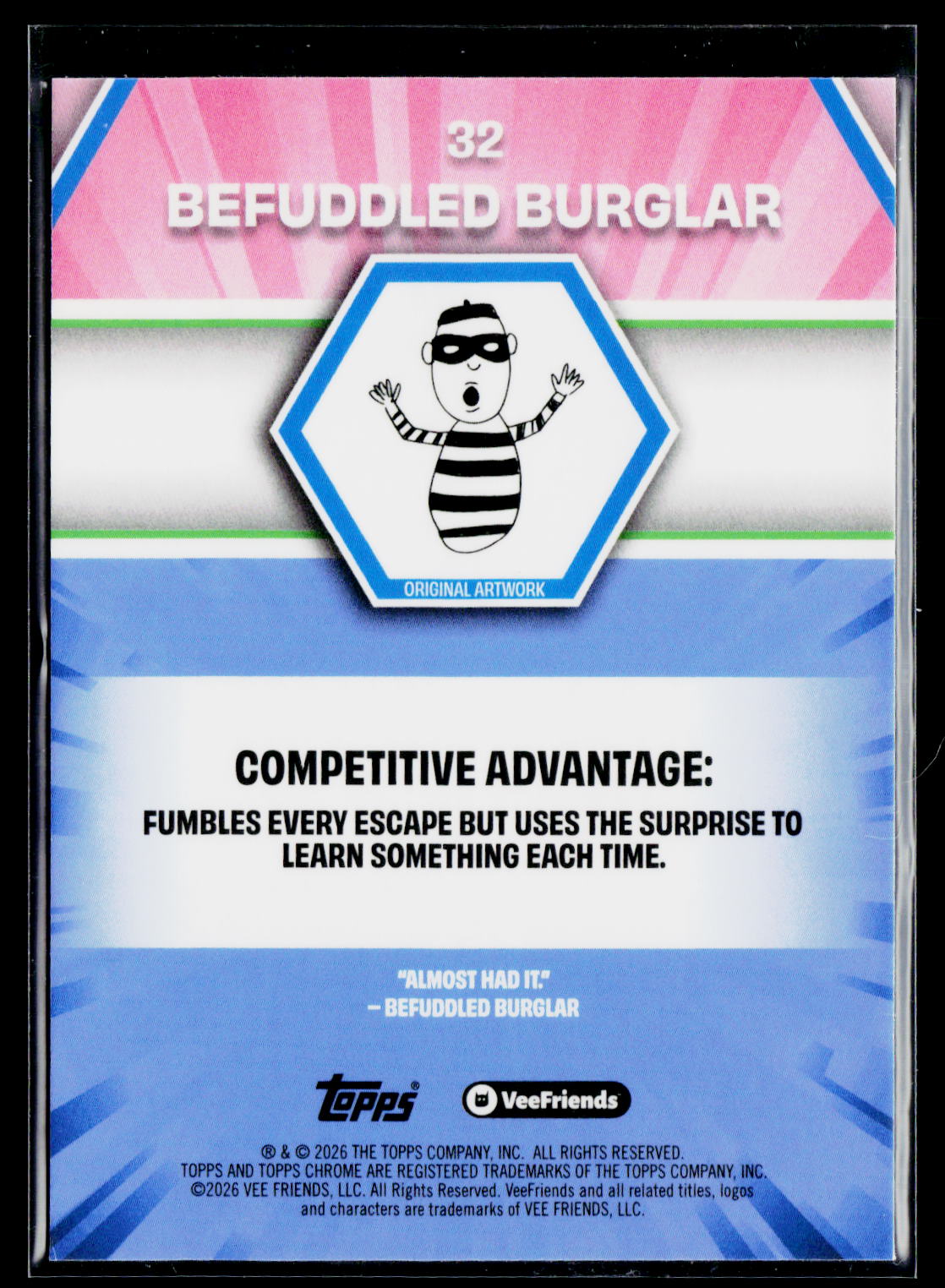 2026 Topps Chrome VeeFriends #32 Befuddled Burglar