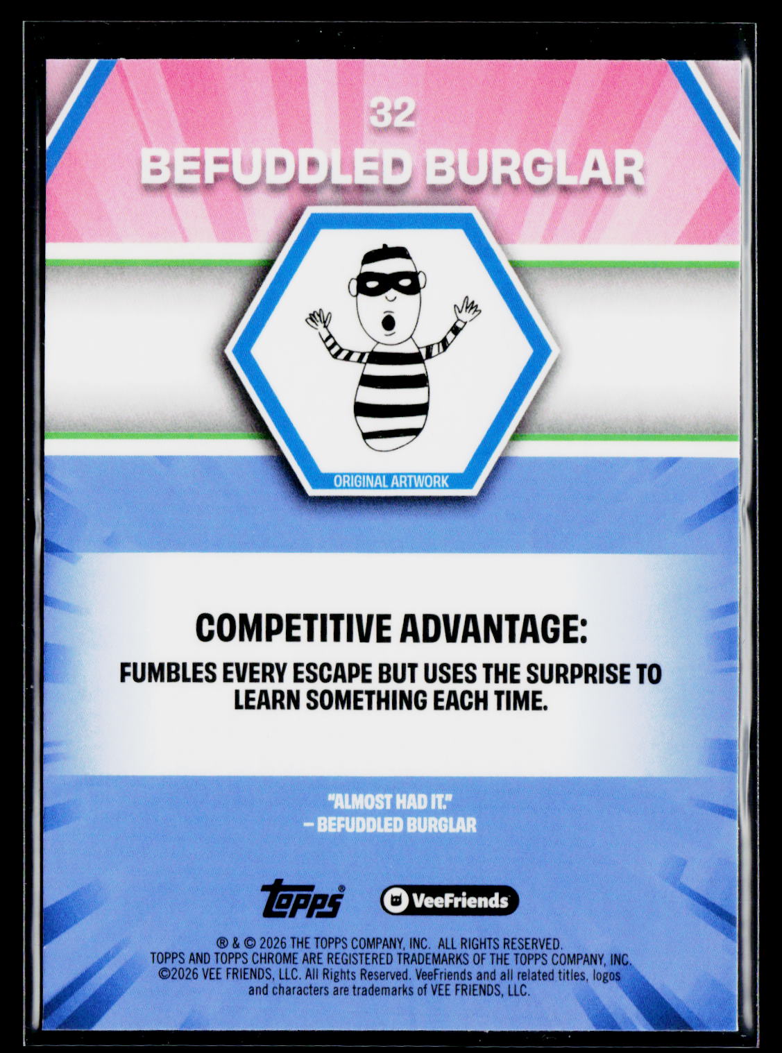 2026 Topps Chrome VeeFriends #32 Befuddled Burglar