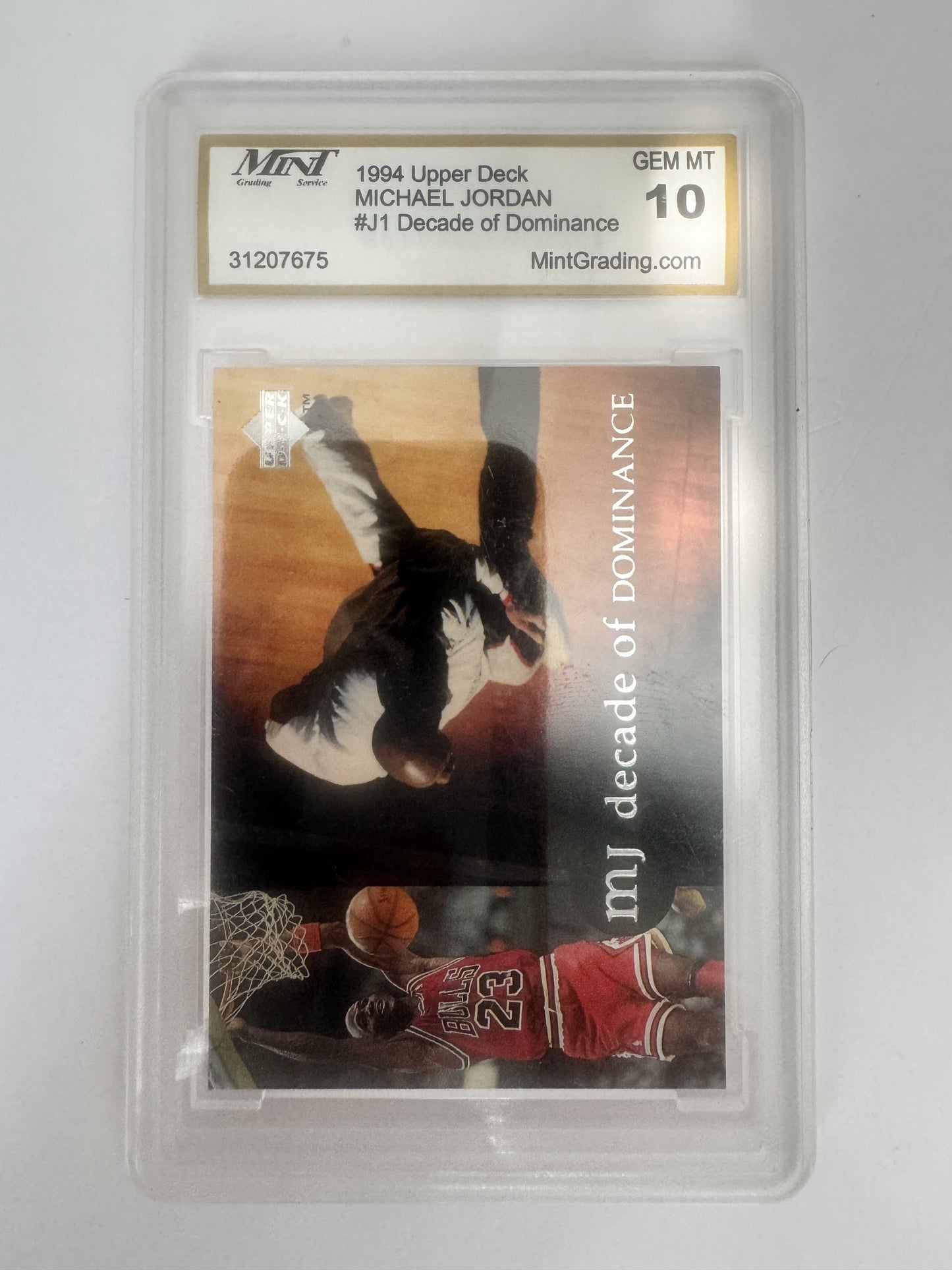 1994-95 Collector's Choice J1 Michael Jordan Rare Air Decade of Dominance MNT 10