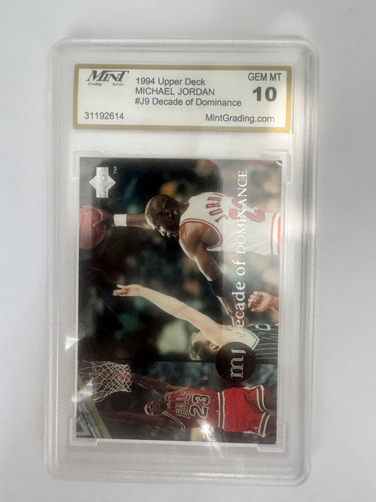 1994-95 Collector's Choice J9 Michael Jordan Rare Air Decade of Dominance MNT 10