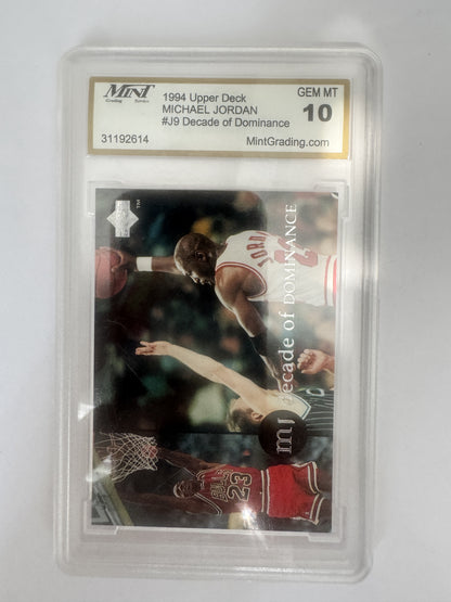 1994-95 Collector's Choice J9 Michael Jordan Rare Air Decade of Dominance MNT 10