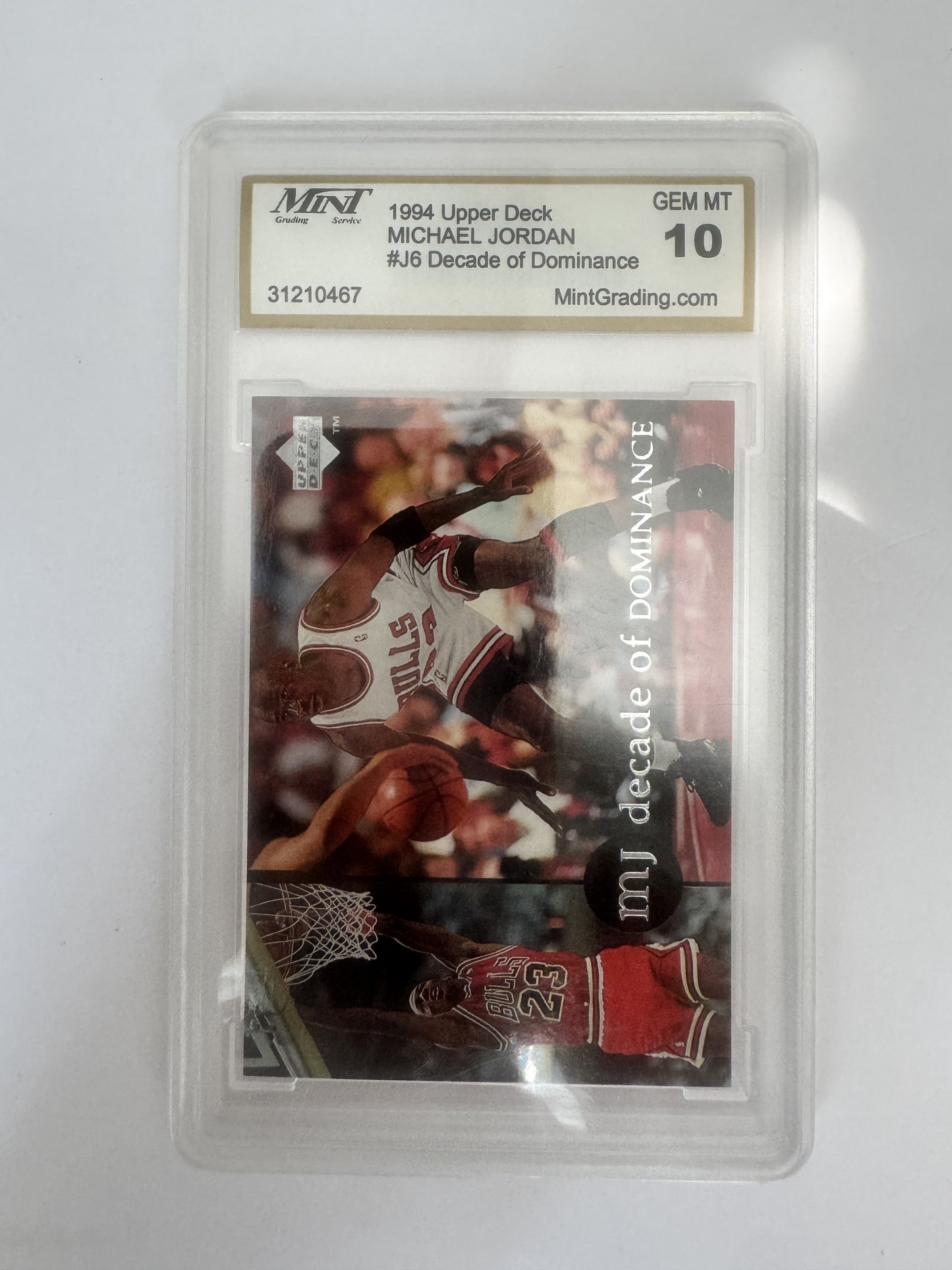 1994 Upper Deck Jordan Rare Air #J6 Michael Jordan Decade of Dominance MNT 10