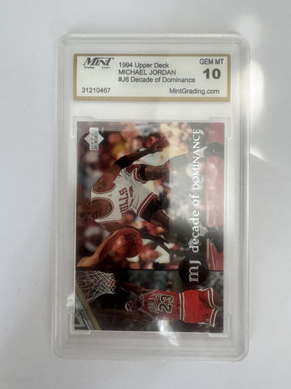 1994 Upper Deck Jordan Rare Air #J6 Michael Jordan Decade of Dominance MNT 10