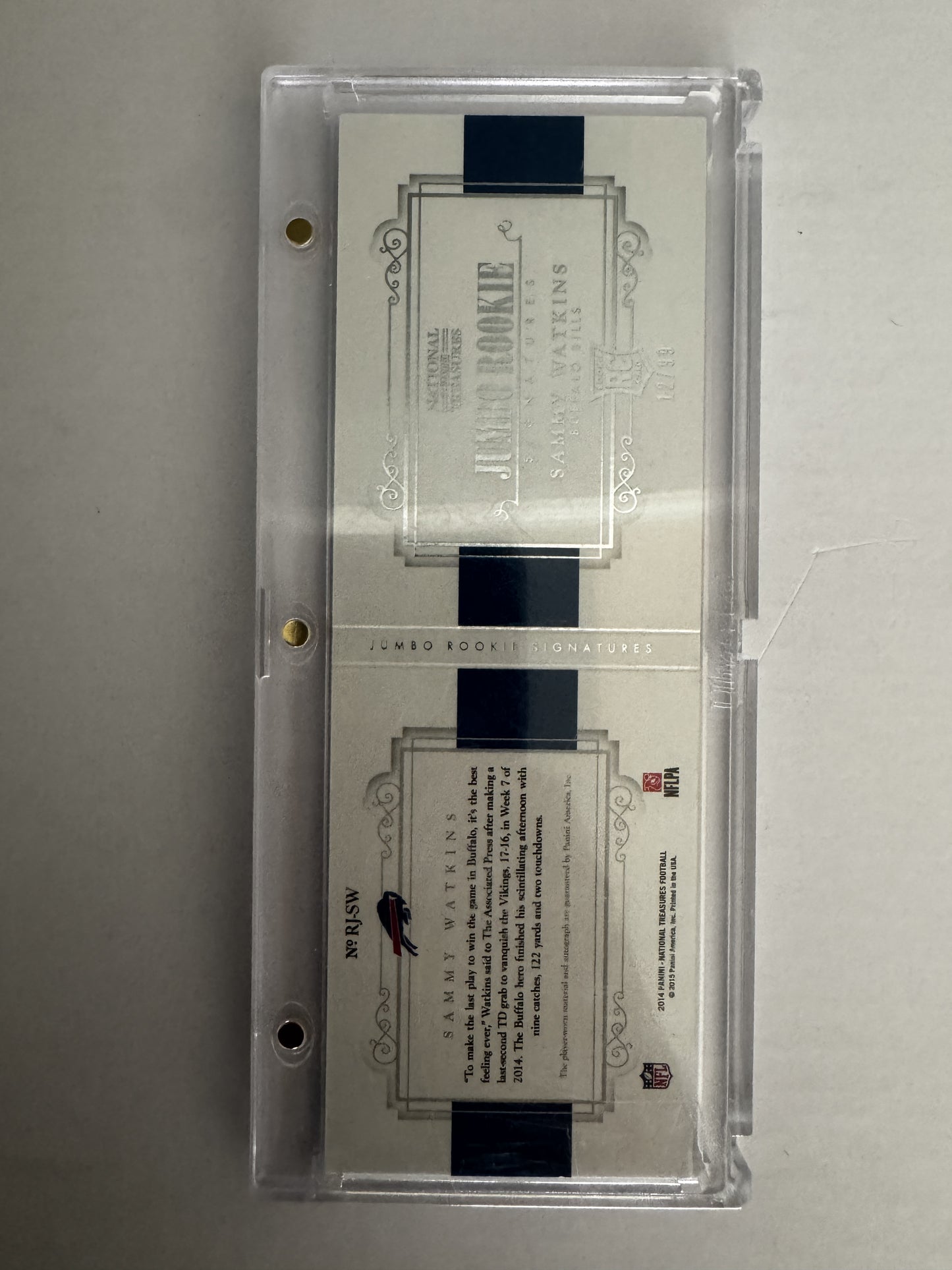 2014 Panini National Treasures RJ-SW Sammy Watkins Rookie Jumbo Booklet Auto /99