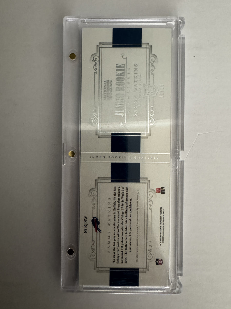 2014 Panini National Treasures RJ-SW Sammy Watkins Rookie Jumbo Booklet Auto /99
