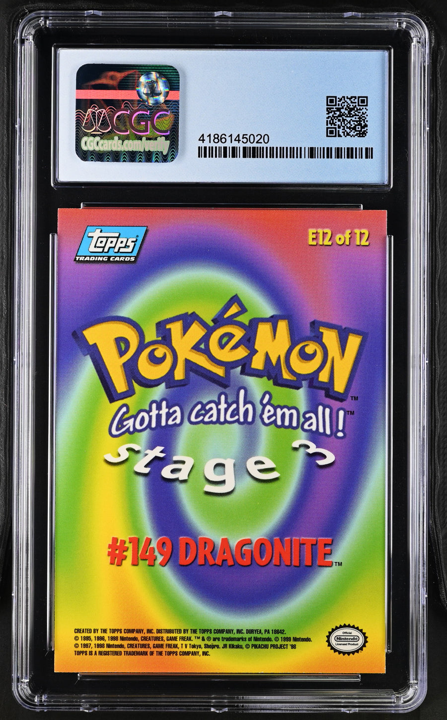 1999 Pok^mon the First Movie #E12 Dragonite CGC 9