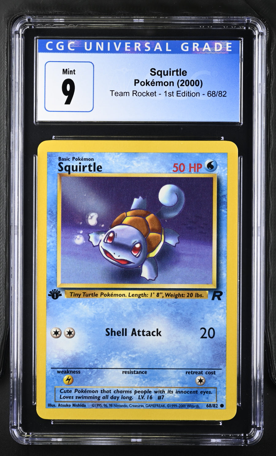 2000 Team Rocket - 1st Ed. #68/82 Squirtle CGC 9