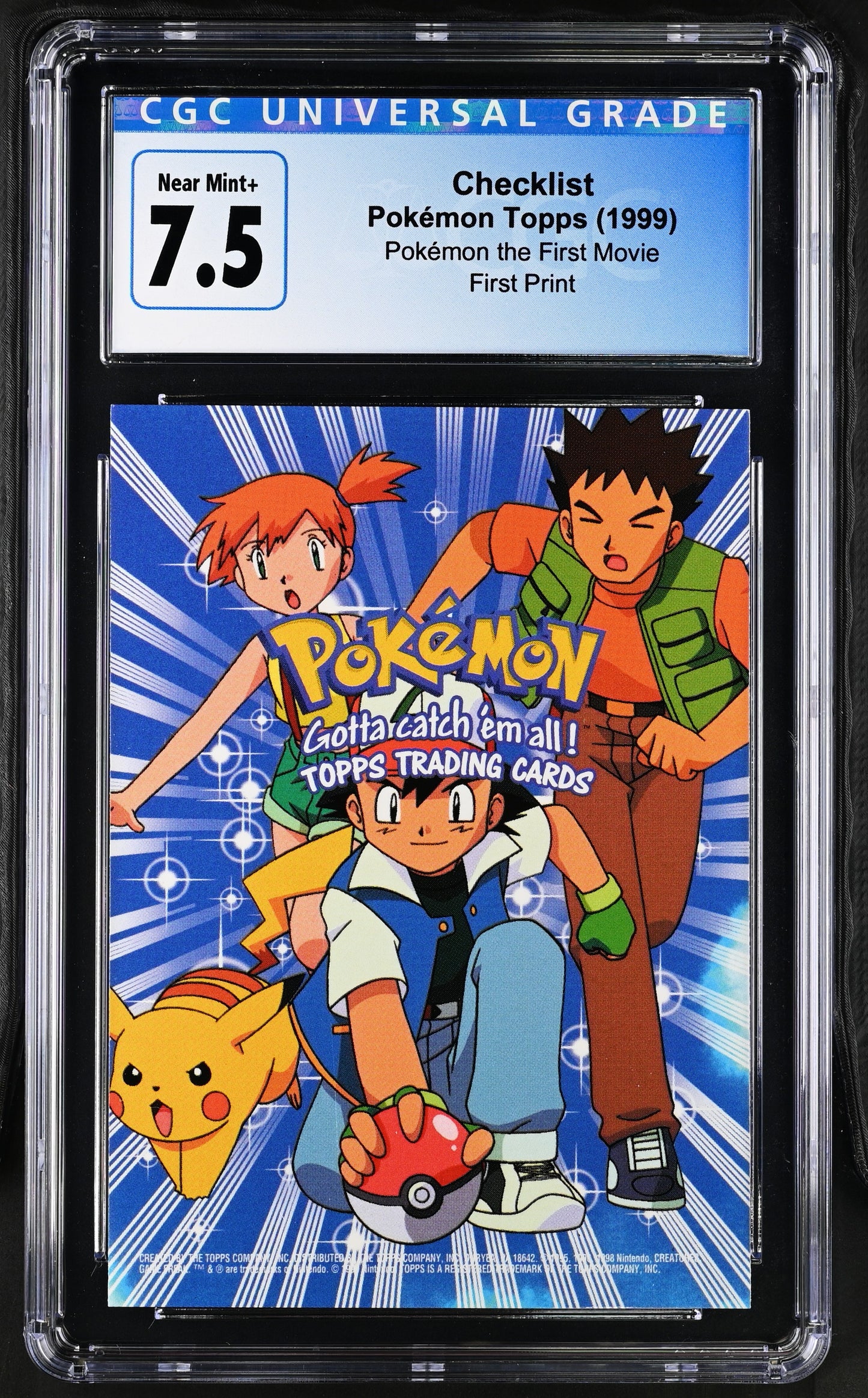 1999 Pok^mon the First Movie Checklist CGC 7.5