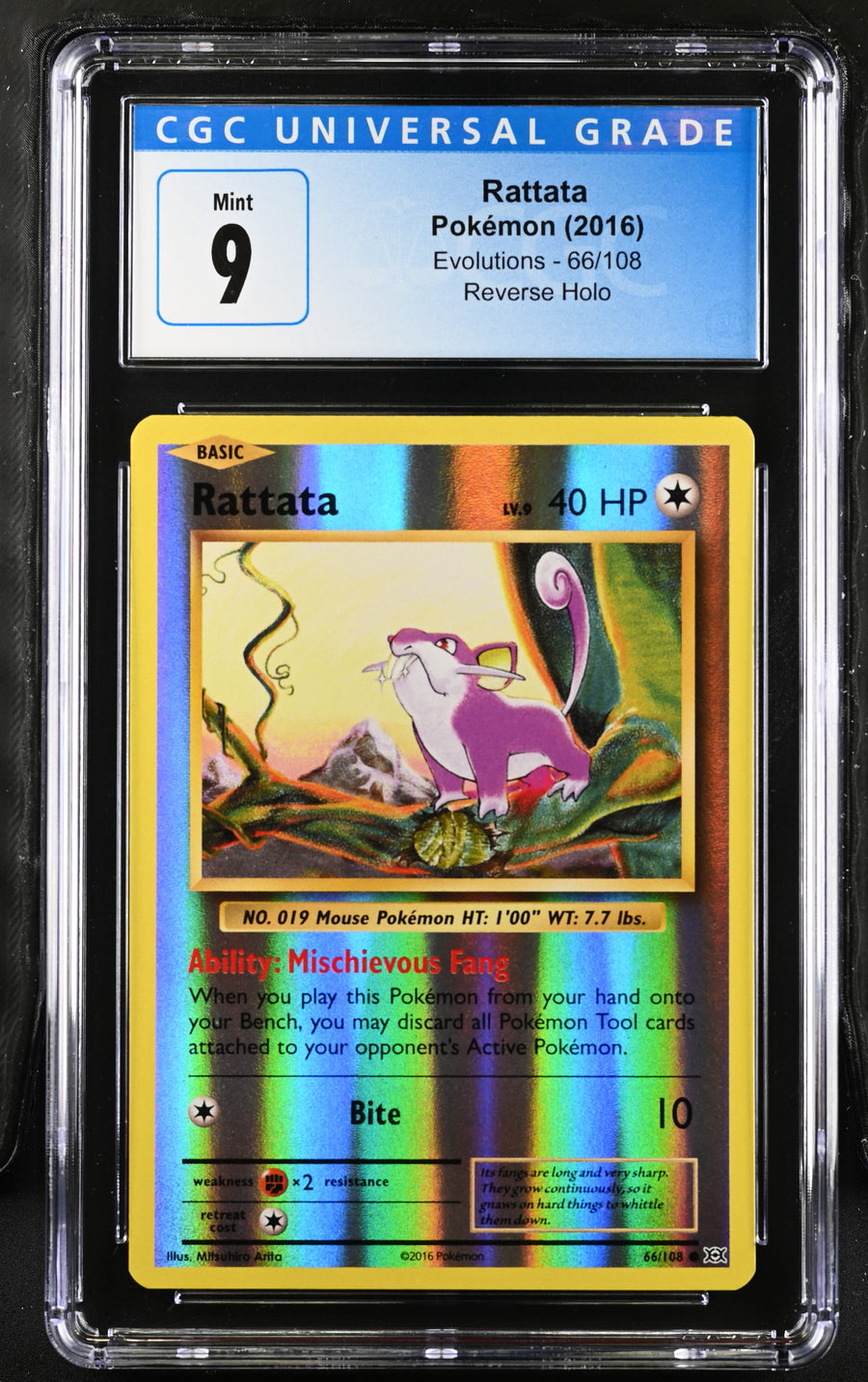2016 Evolutions #66/108 Rattata CGC 9