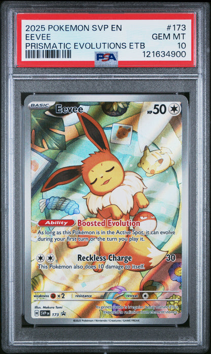 2025 Pokemon Svp Black Star Promo #173 Eevee Prismatic Evolutions PSA 10