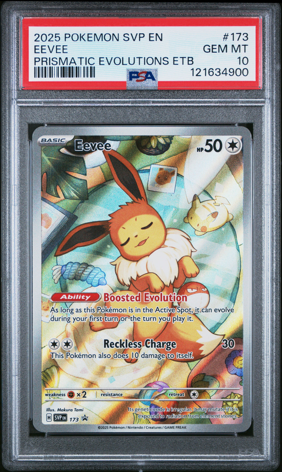 2025 Pokemon Svp Black Star Promo #173 Eevee Prismatic Evolutions PSA 10