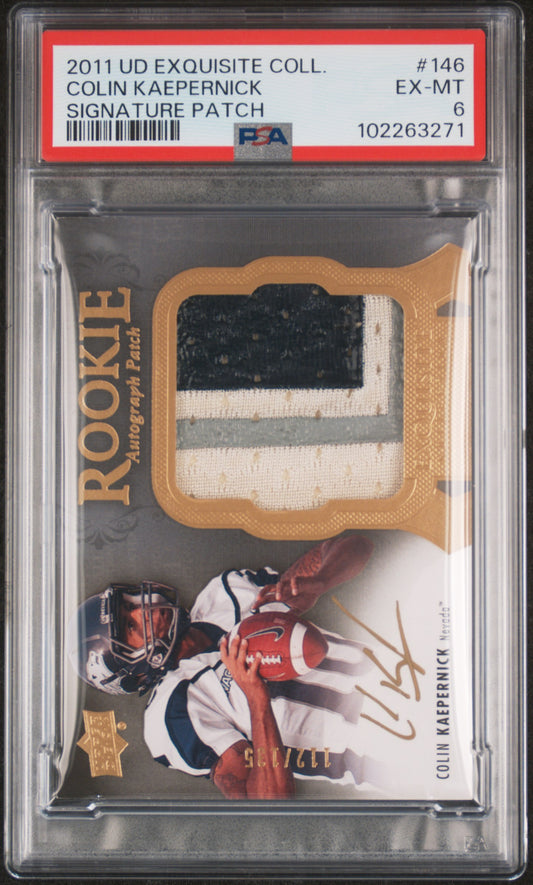 2011 Ud Exquisite Collection #146 Colin Kaepernick Signature Patch PSA 6